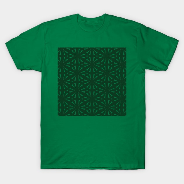 Polynesian Kelly Green Circle Leaf Tropical Pattern T-Shirt by pelagio